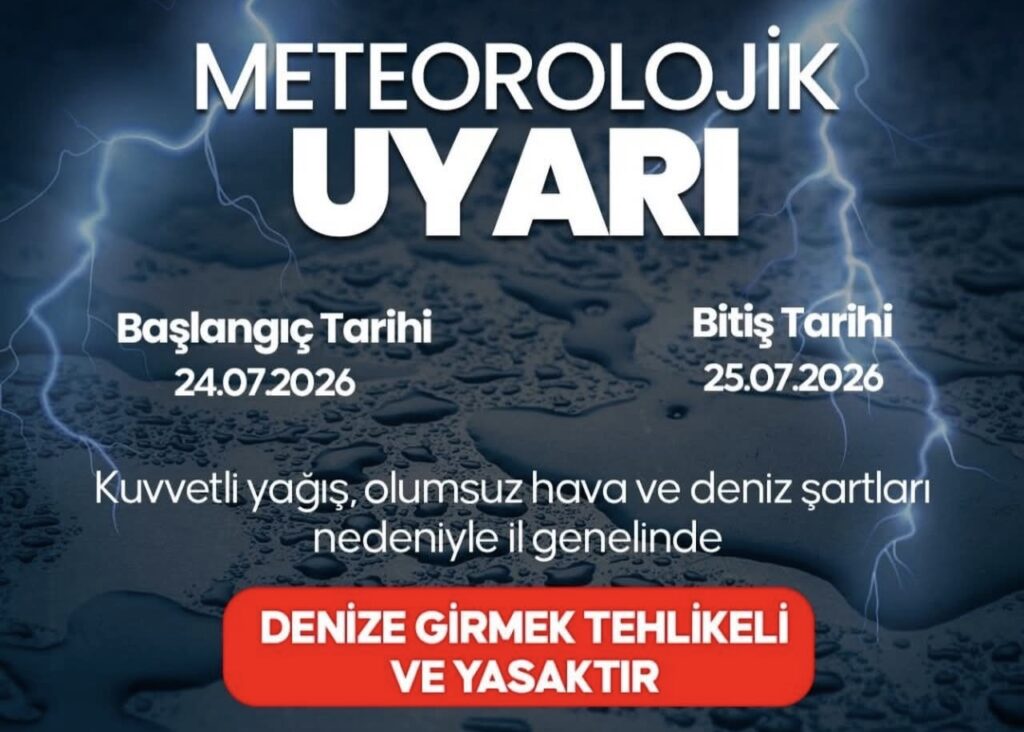 Hatay Geneline Kuvvetli Yağış Uyarısı